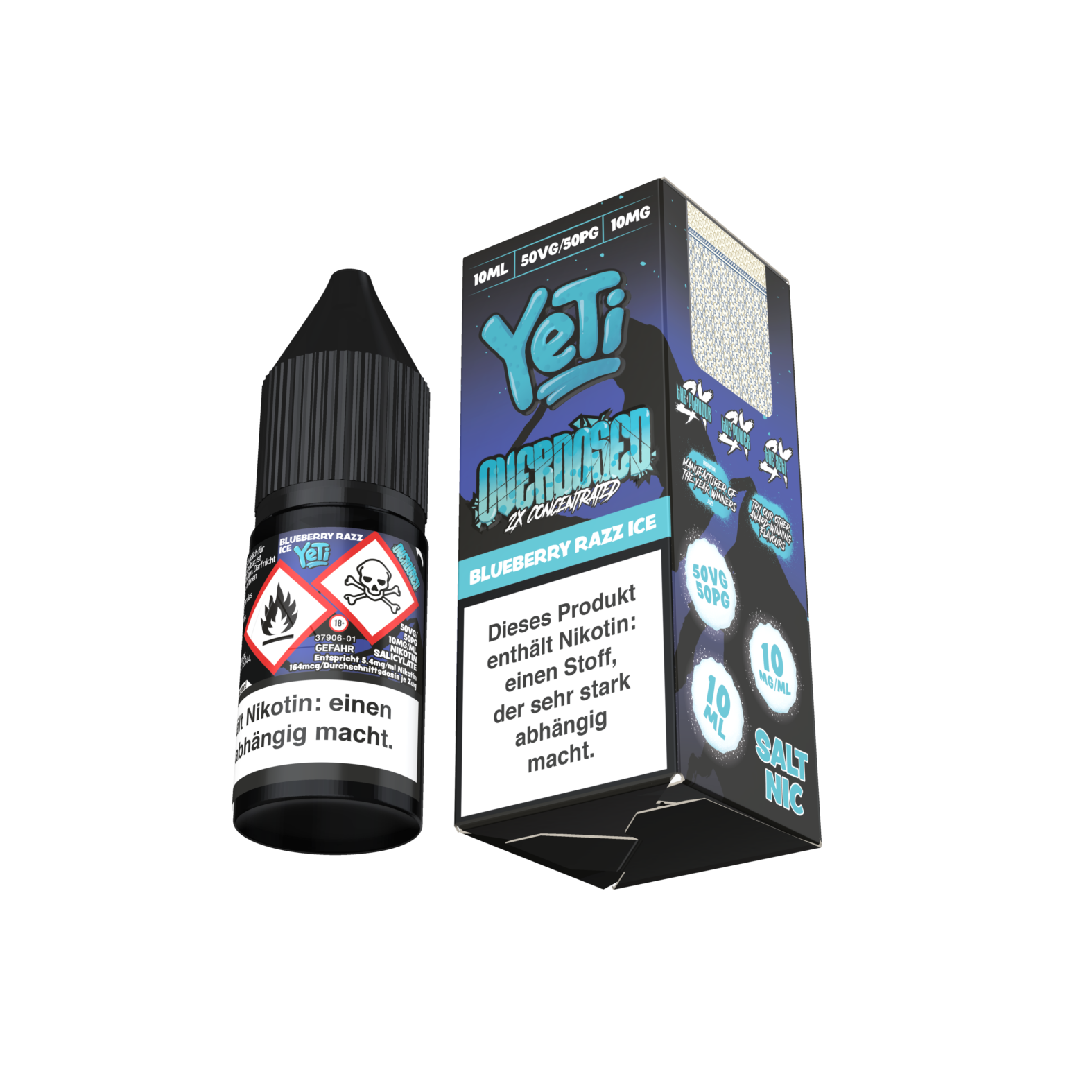 ANGLE2-YETI OVERDOSED 10ML 10MG BLUEBERRY RAZZ ICE