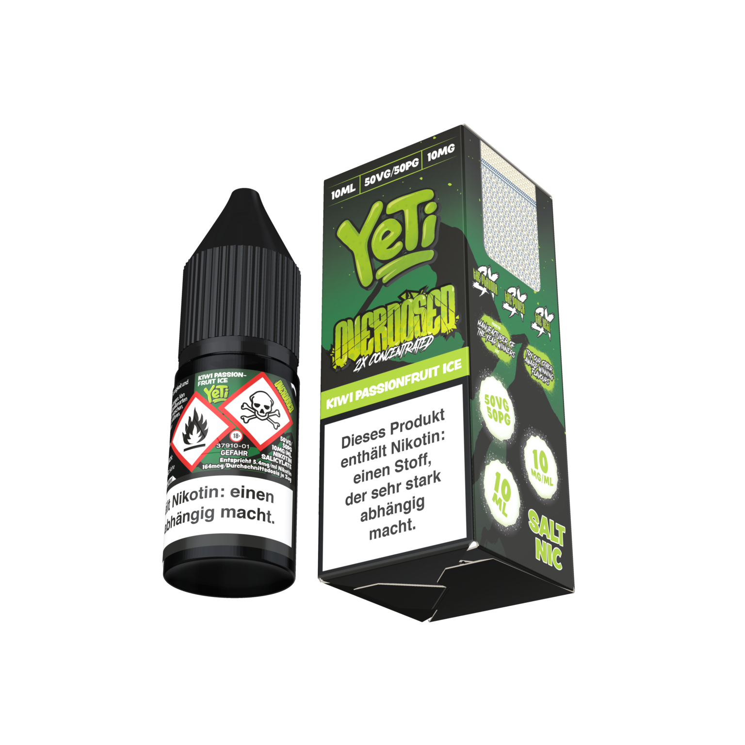ANGLE2-YETI OVERDOSED 10ML 10MG KIWI PASSIONFRUIT ICE