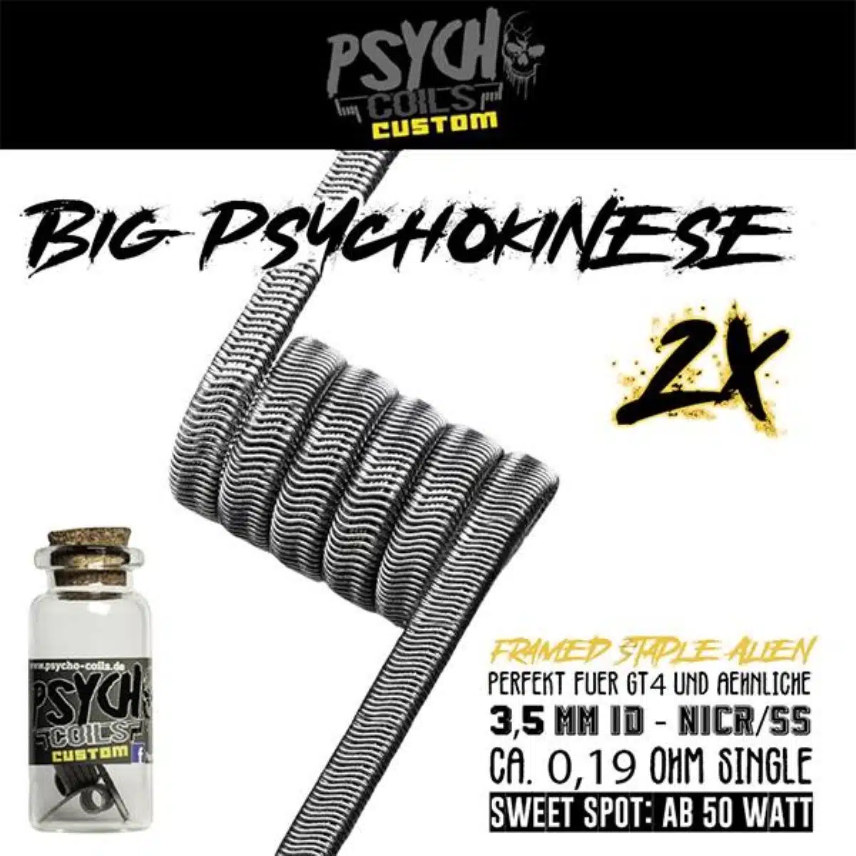 BIG PSYCHOKINESE FRAMED STAPLE ALIEN COIL_PSYCHOCOIL
