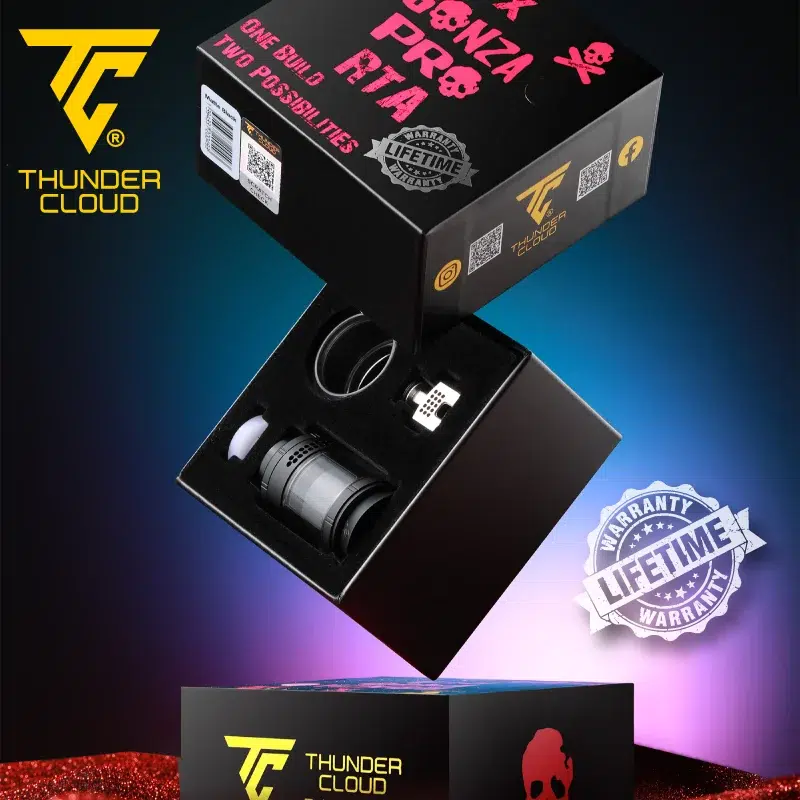 steam dream_bonza pro rta_thunder cloud x vaping bogan_verpackung