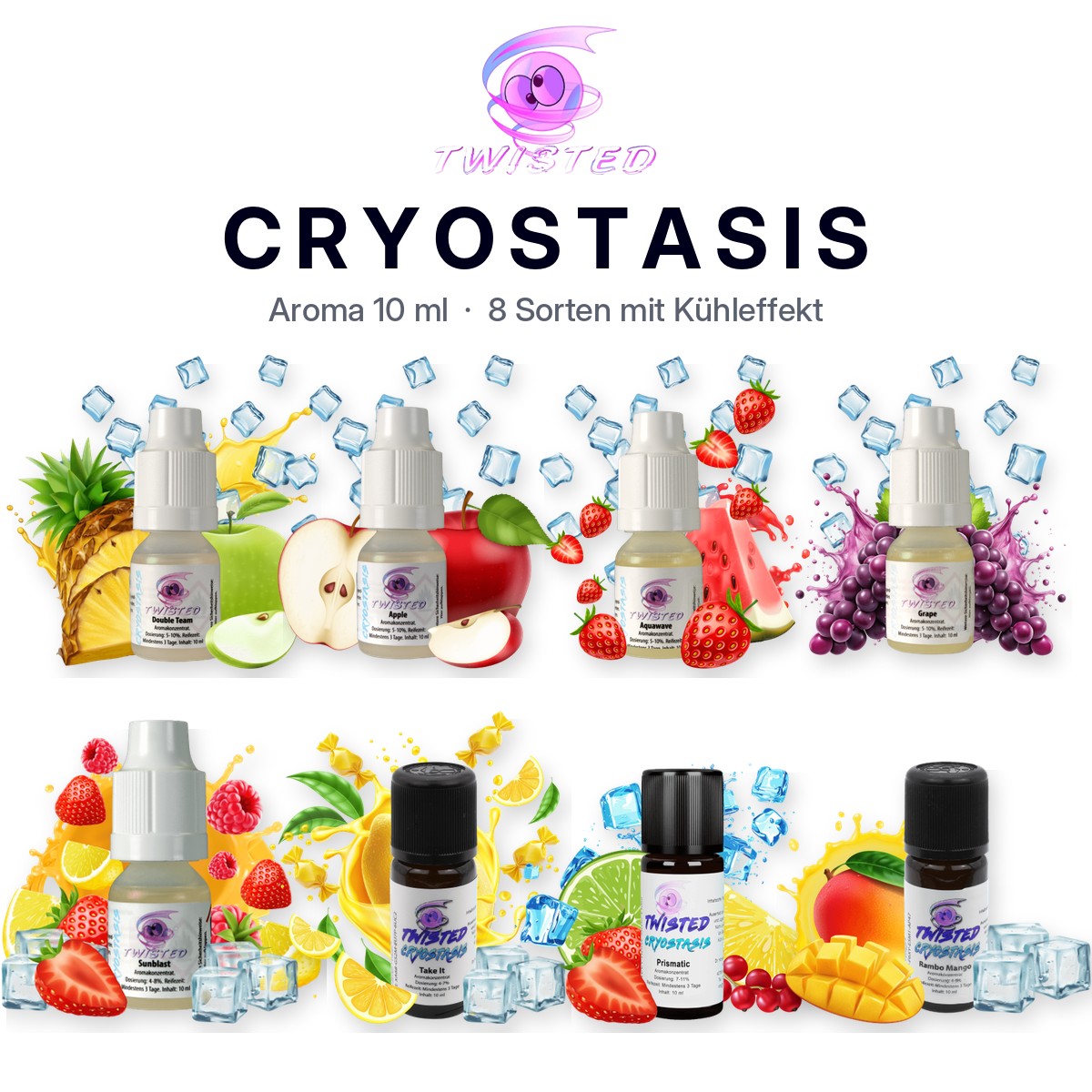 Twisted Cryostasis Aroma 10 ml – alle 8 Sorten mit Kühleffekt